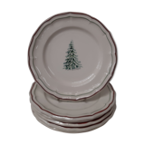 Set of 6 plates dessert christmas fillets