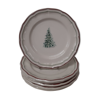 Set of 6 plates dessert christmas fillets