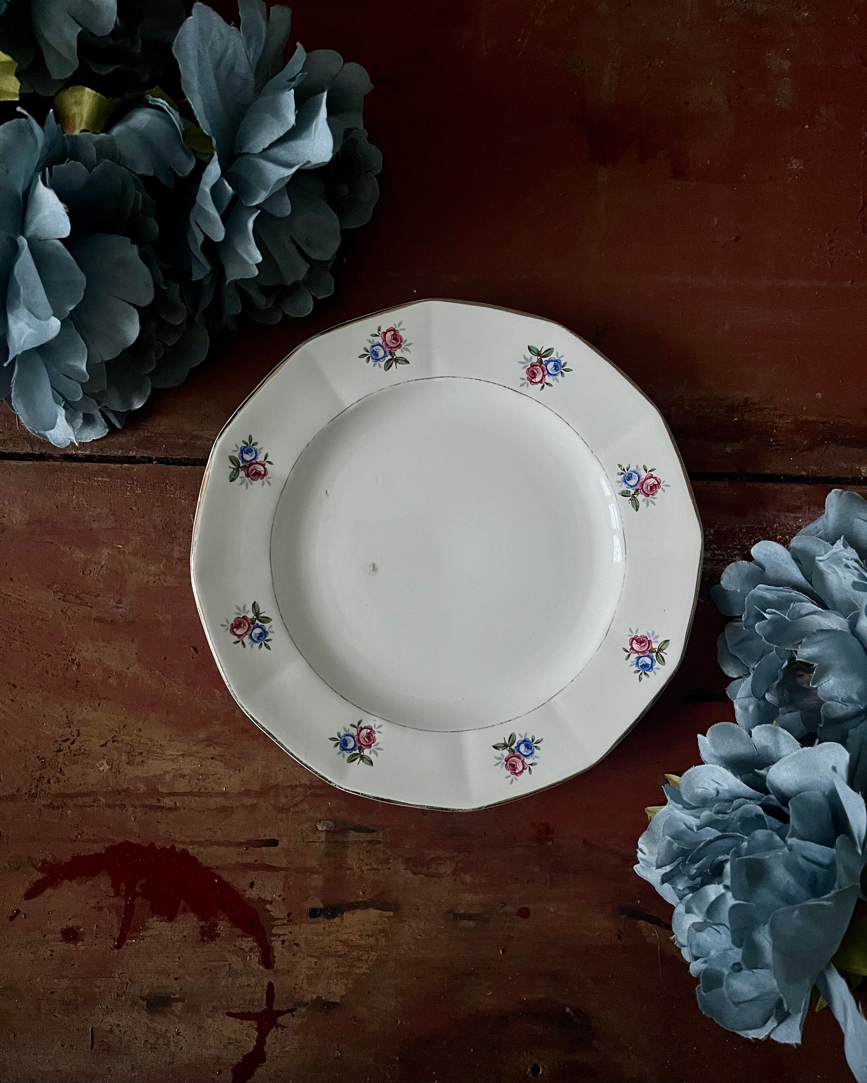 Plates and dish in genuine opaque Digoin Sarreguemines.