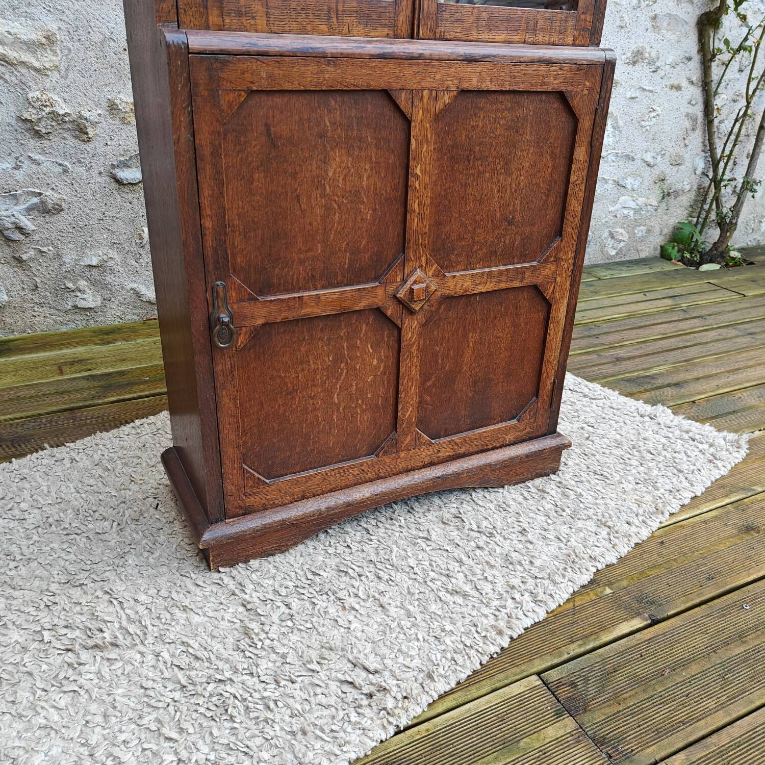 Oak display cabinet bookcase