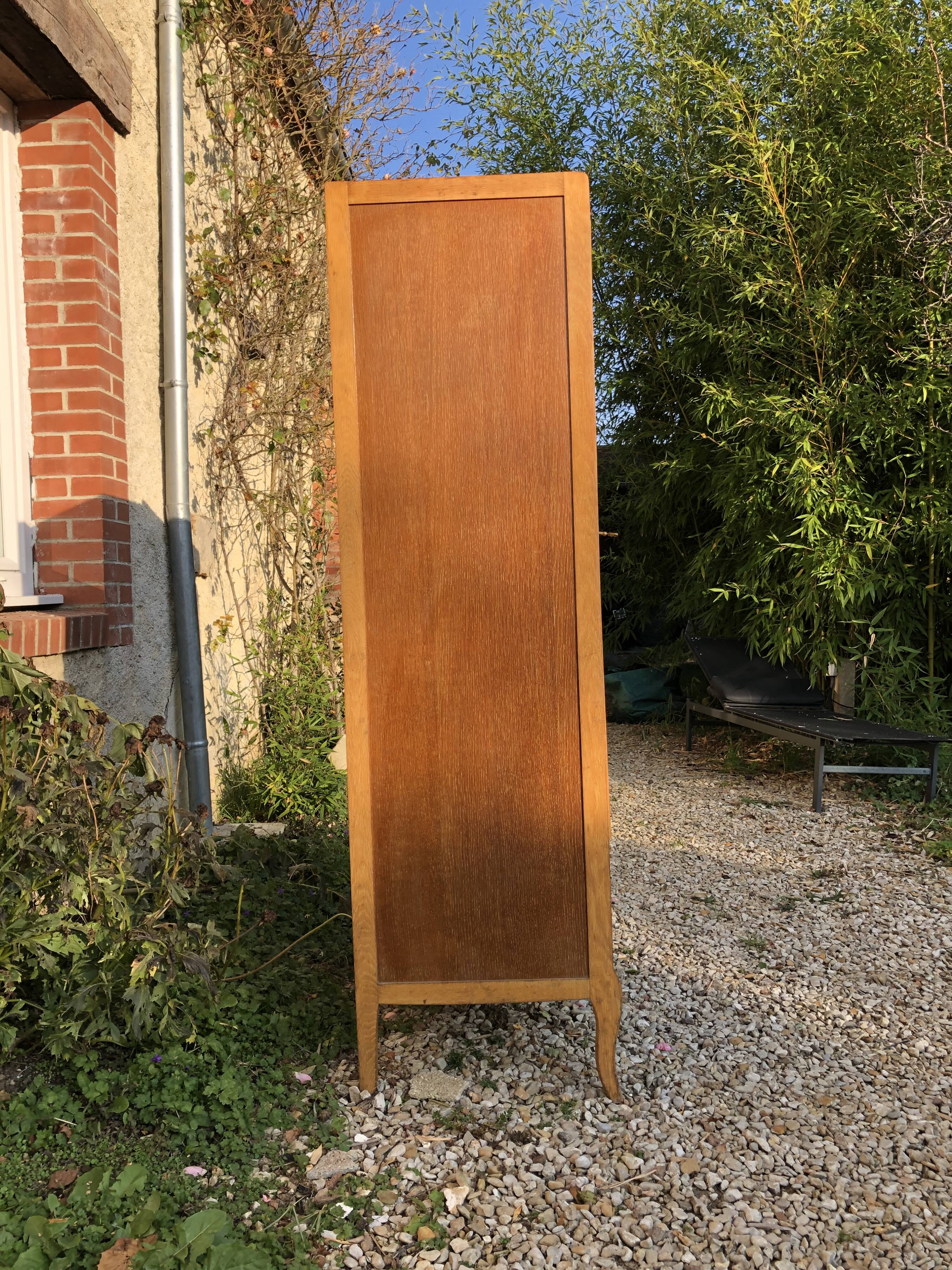 Chest of drawers wood and rattan cabinet