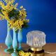 Vintage globe table lamp in moulded glass