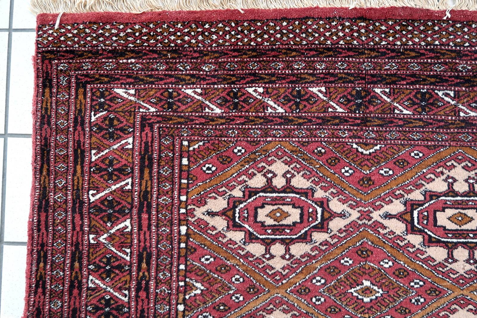 Tapis vintage afghan Ersari fait main en laine – 123 x 183 cm