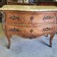 Commode 2 tiroirs en bois de rose avec plateau marbre