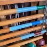 Old wooden croquet game