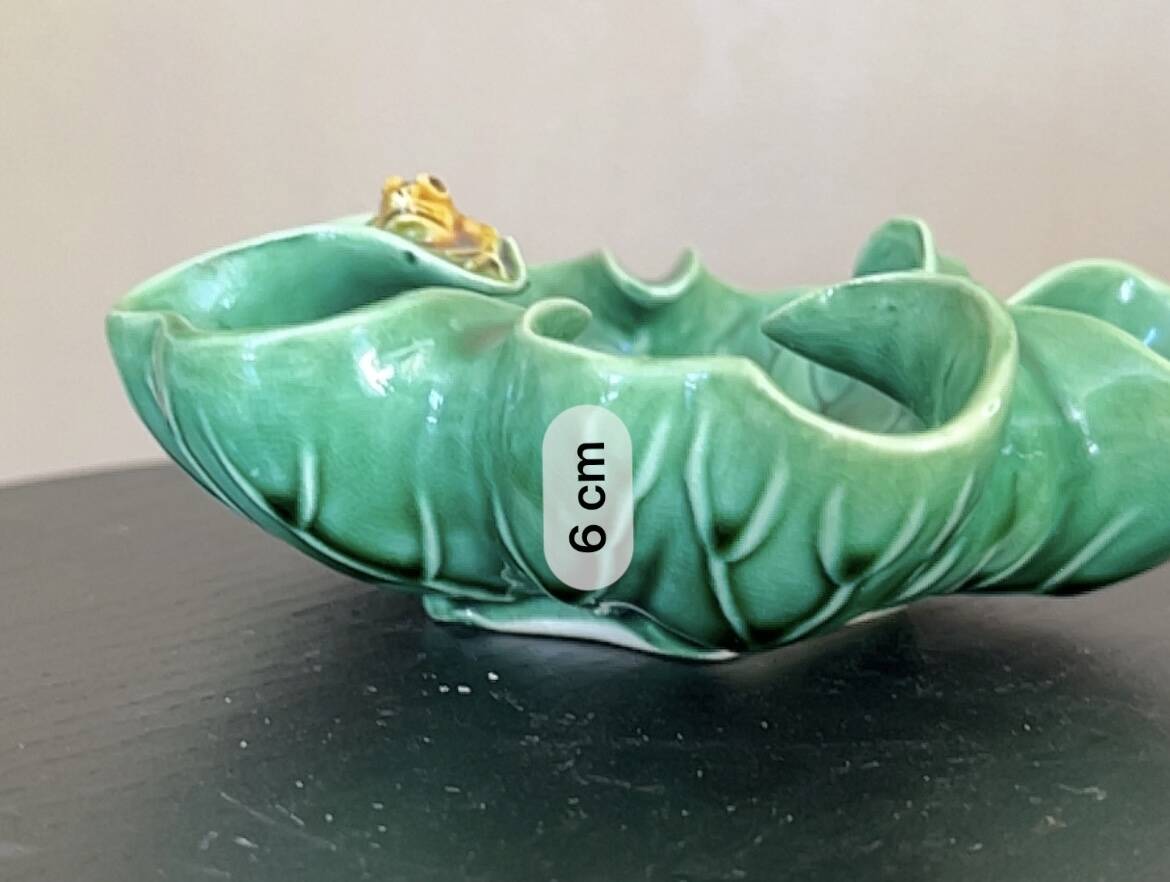 Vide-poche vintage faïence – nénuphar & grenouille – années 50