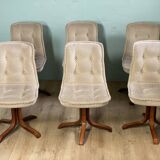 6 Swivel Bucket Chairs Scandinavian Design Vintage 60 70