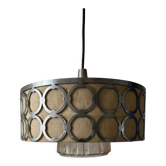 Plafonnier scandinave des années 1970, métal et opaline
