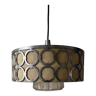 Scandinavian ceiling lamp from the 1970s, metal and opaline
