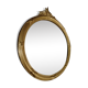 Miroir rond à fronton cadre bronze