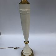 1960s laurel greek key ceramic brass table lamps hollywood regency neoclassical