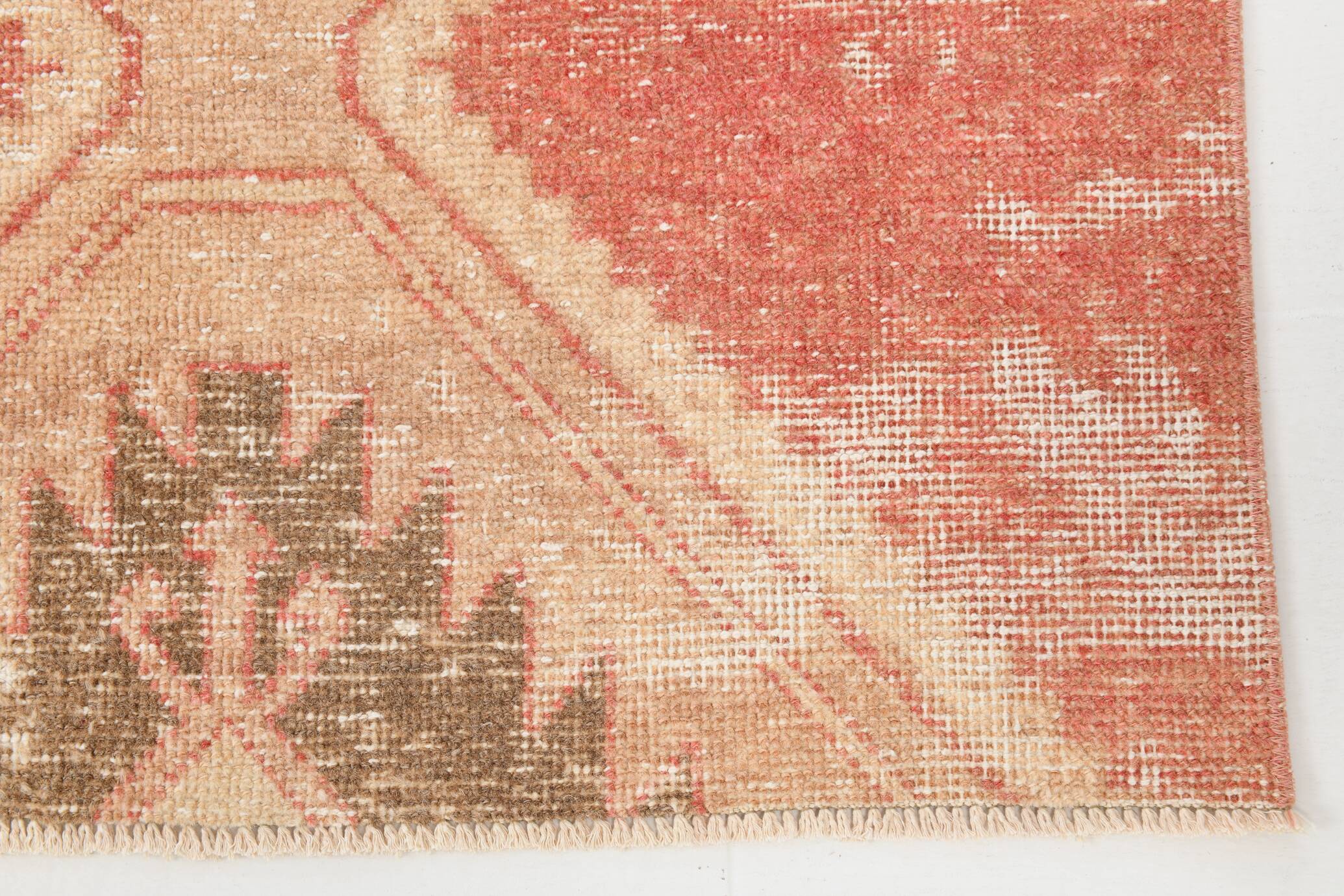 3x11 Vintage Runner Rug, Peach Color Rug, Vintage Runner Rug, 91x328Cm