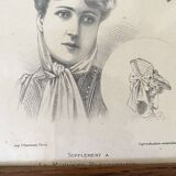 Fashion engraving frame hats 1906