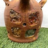 Accolay ceramic lamp with original lampshade, 1960s