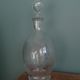 Carafe bottle with a stopper, engraved patterns, Baccarat, Golfe Juan