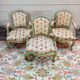 3 fauteuils en bois laqué de style Louis XV, XIXème siècle