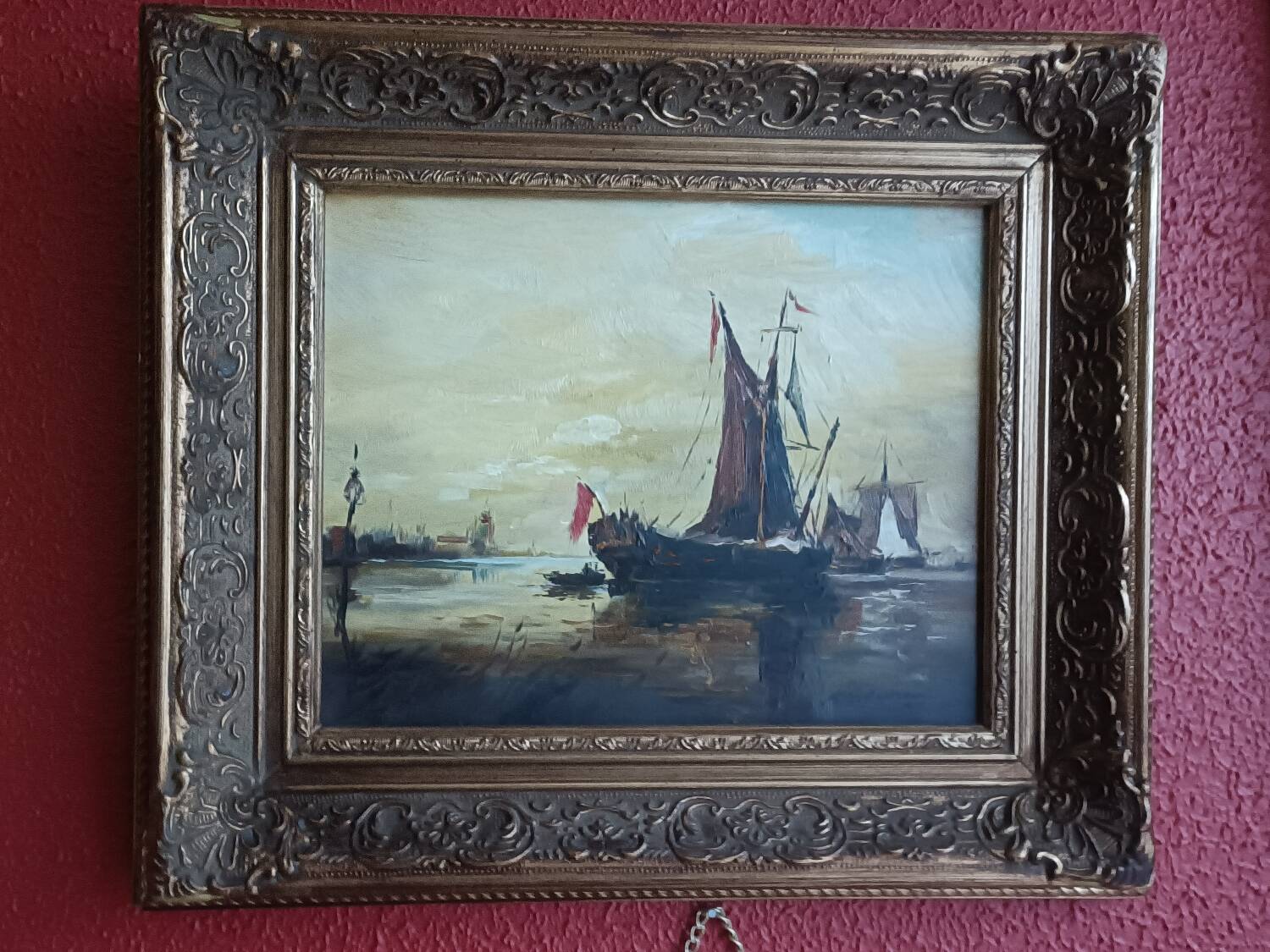 Tableau ancien, marine signée, fin XIXEME