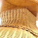 Elephant bass table in rattan.