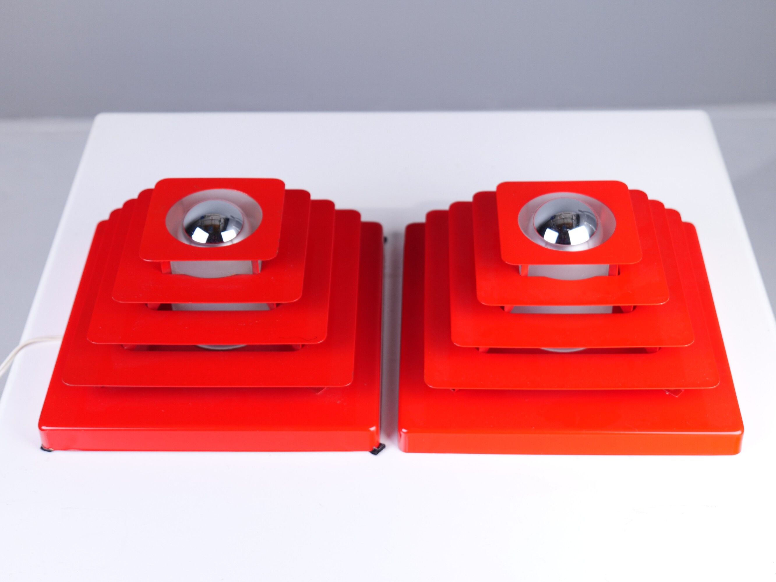 vintage german space age wall lamps set of 2