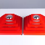 vintage german space age wall lamps set of 2