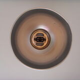 Large red aluminum lamp.