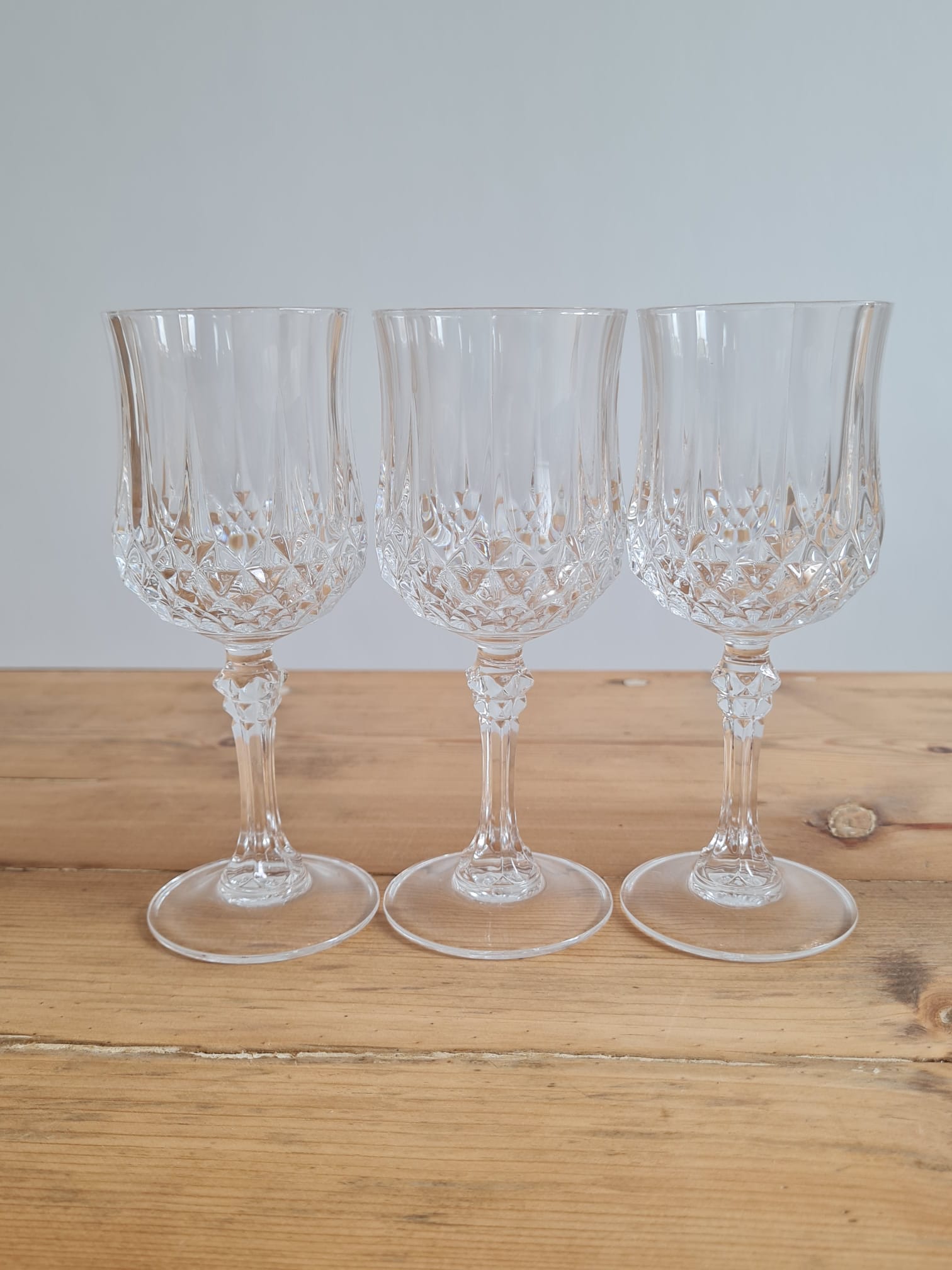 service of 6 Longchamp crystal wine glasses