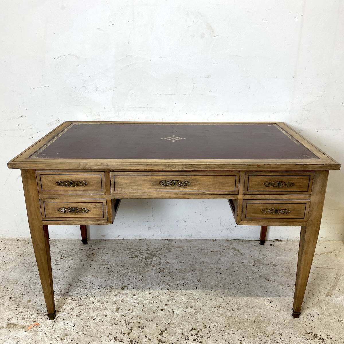 Bureau style Louis XVI bois et cuir