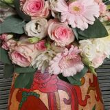 Vase, painted wooden planter