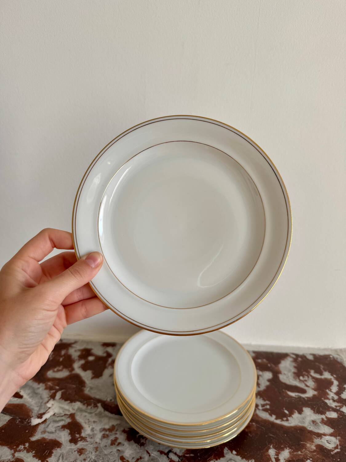 Petites assiettes en porcelaine de Limoges