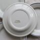4 vintage Pyroblan Sarreguemines flat plates – Blue rim bistro style