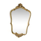 Miroir Rocaille style Louis XV doré à la feuille d'or vintage