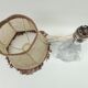 Crystal foot lamp and skin and fringed lampshade
