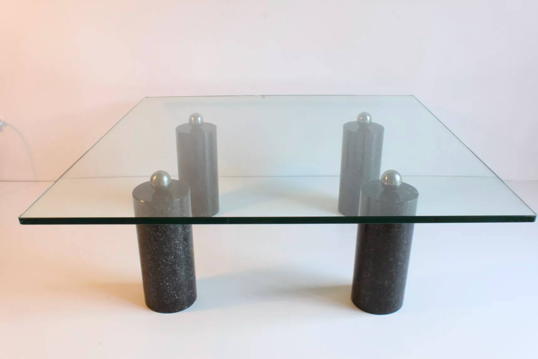 1980s marble and glass coffee table