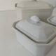 Trio de terrines Apilco porcelaine modèle perlé