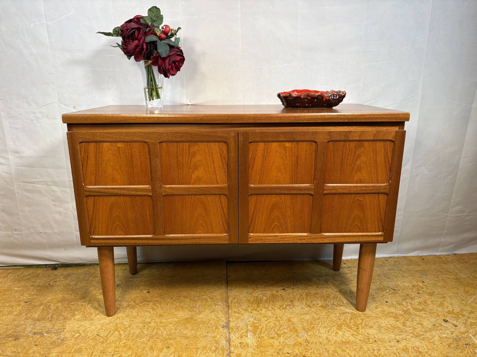 Mid-Century Retro Vintage Teak Sideboard by Nathan 1960s  Square Design • T