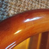 Large round mirror in cherry wood