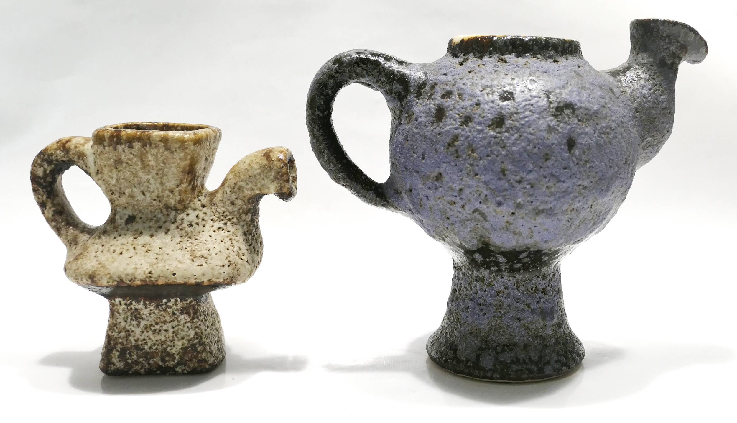 Pair of small ceramics from 1973 by Van Woerden for Vest Gouda