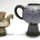 Pair of small ceramics from 1973 by Van Woerden for Vest Gouda