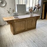 Two-sided central island counter in pine 220cm