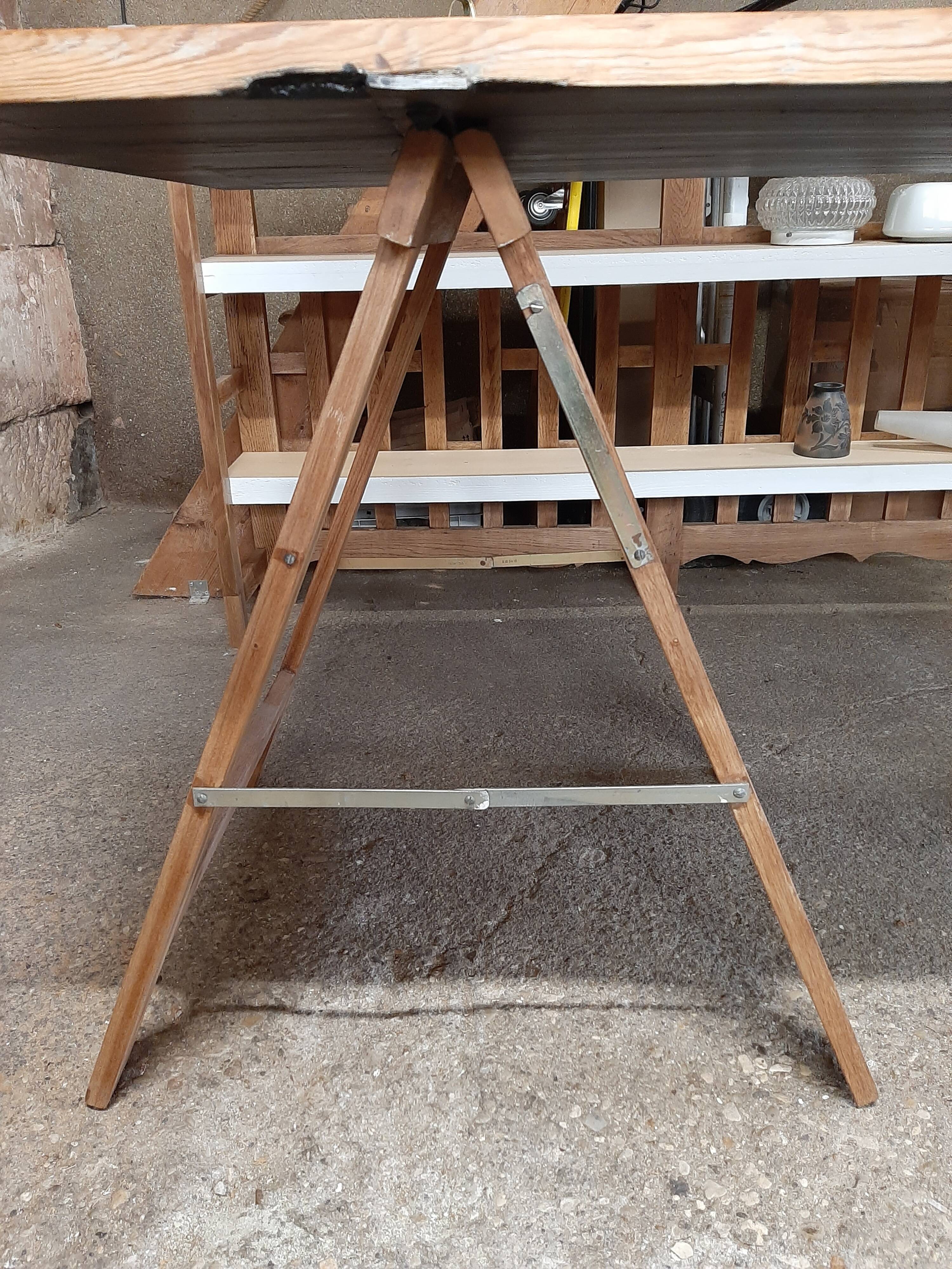 Farm table on trestles