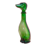 Green glass dog bottle