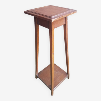 Sellette table appoint bois pieds compas vintage