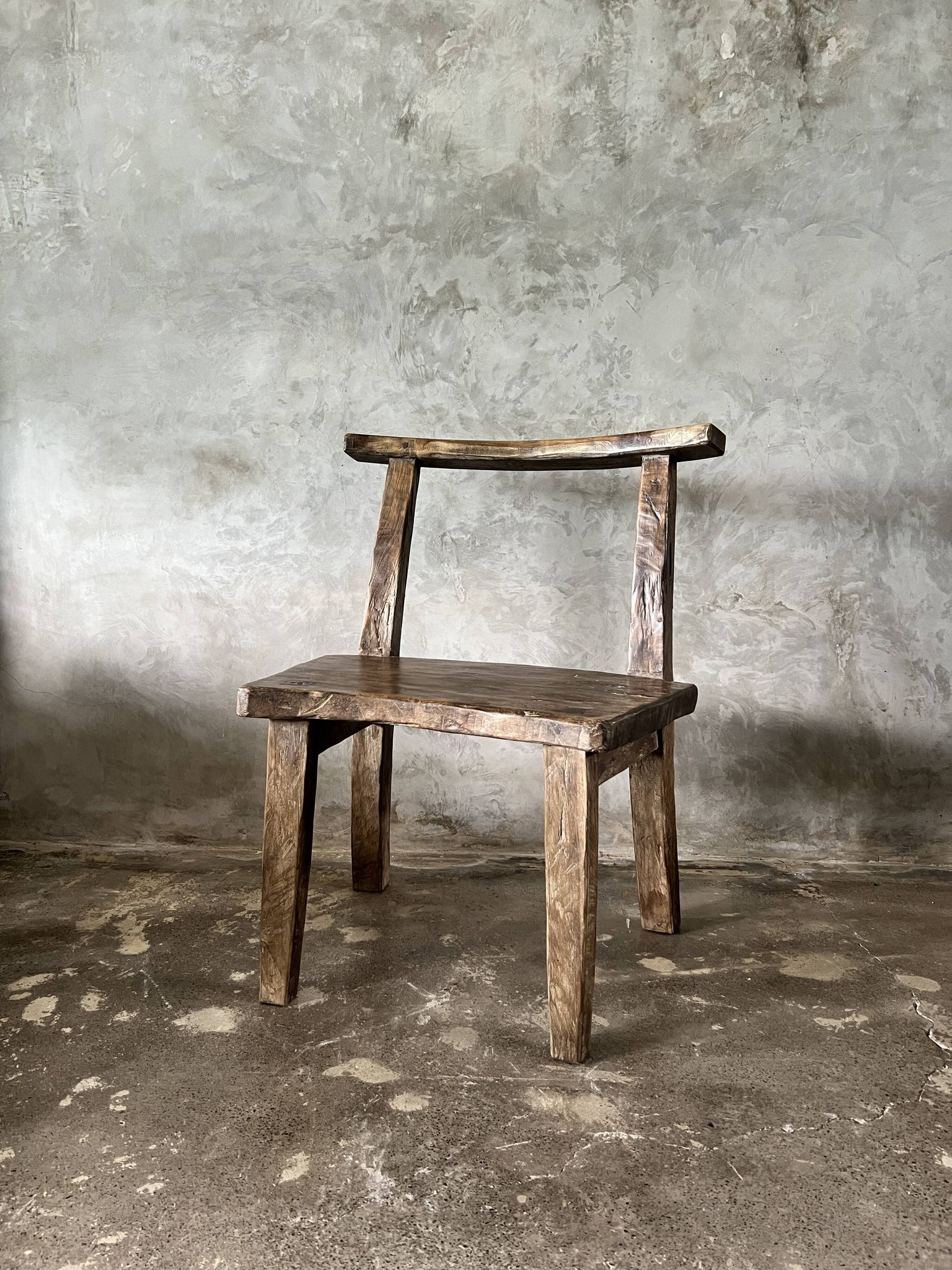 Large old teak chair or armchair H84 L60