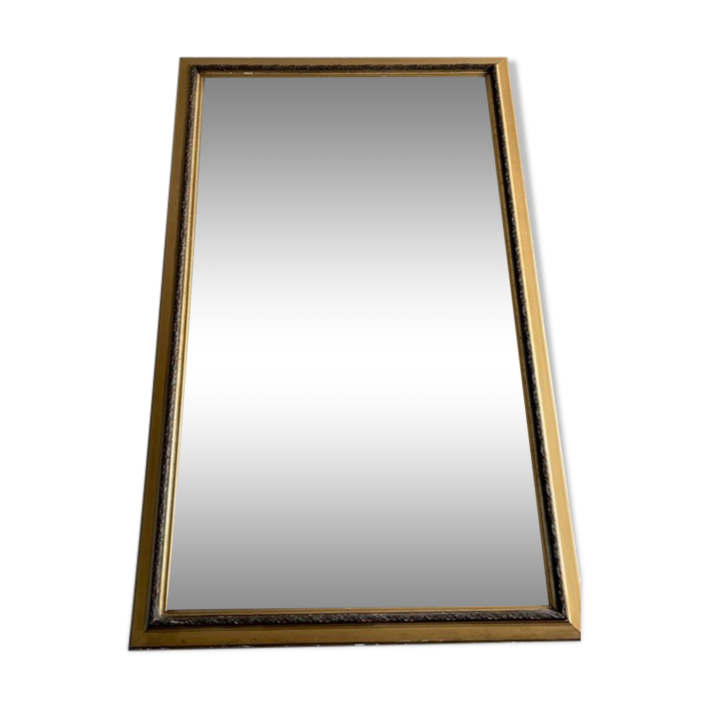 LARGE MIRROR OF FIREPLACE WOOD AND STUCCO DORE XIX EME NAPOLEON III