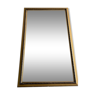 LARGE MIRROR OF FIREPLACE WOOD AND STUCCO DORE XIX EME NAPOLEON III