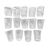 Mismatched vintage water glasses