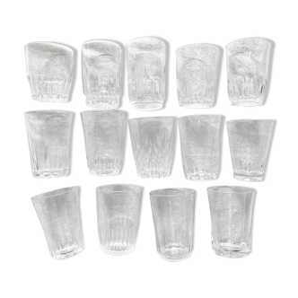 Mismatched vintage water glasses