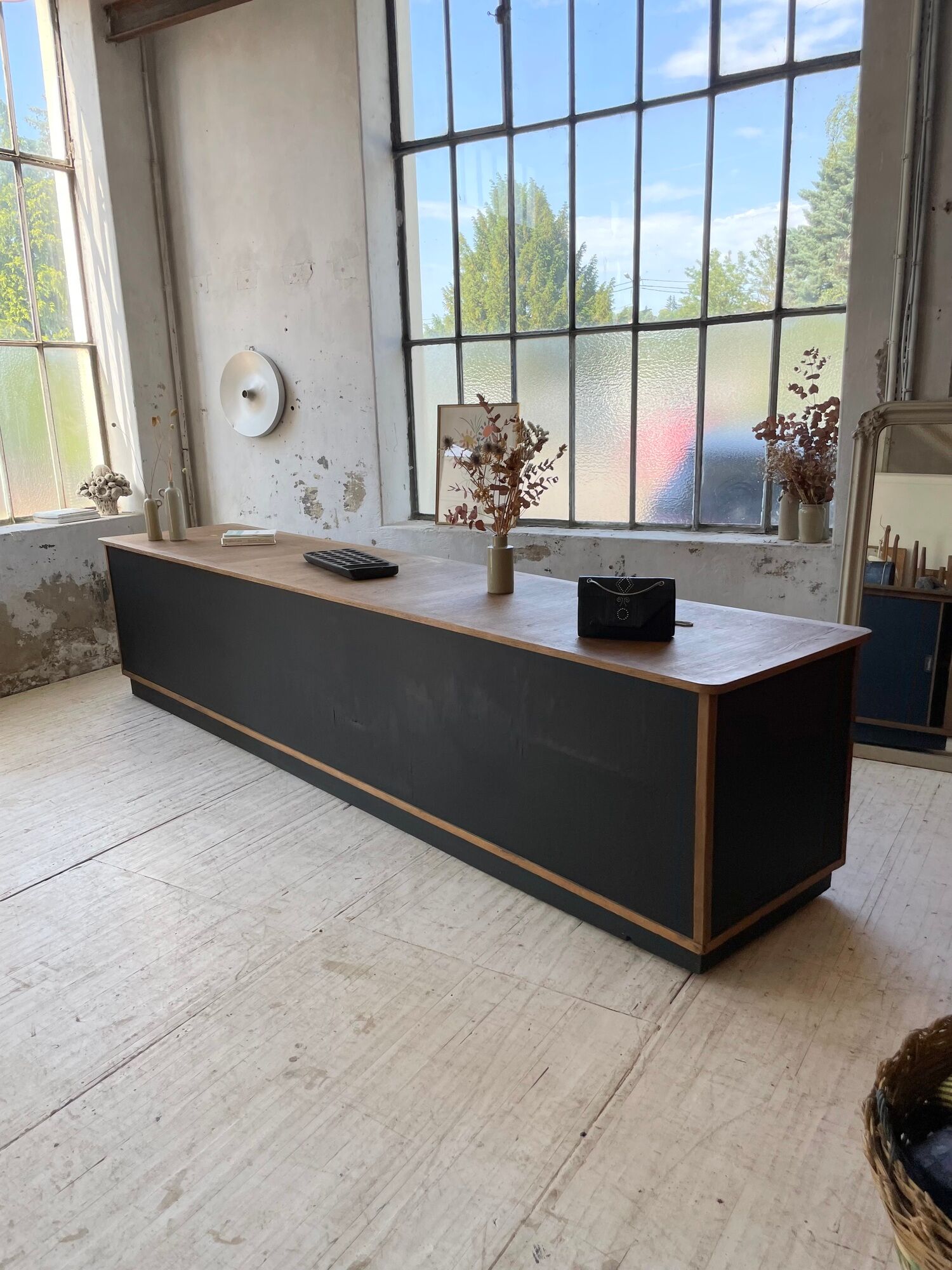 Two-sided counter sliding doors oak XXL 4m enfilade