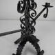 Antique wrought iron candlestick, brutalist candle holder, vintage candlestick
