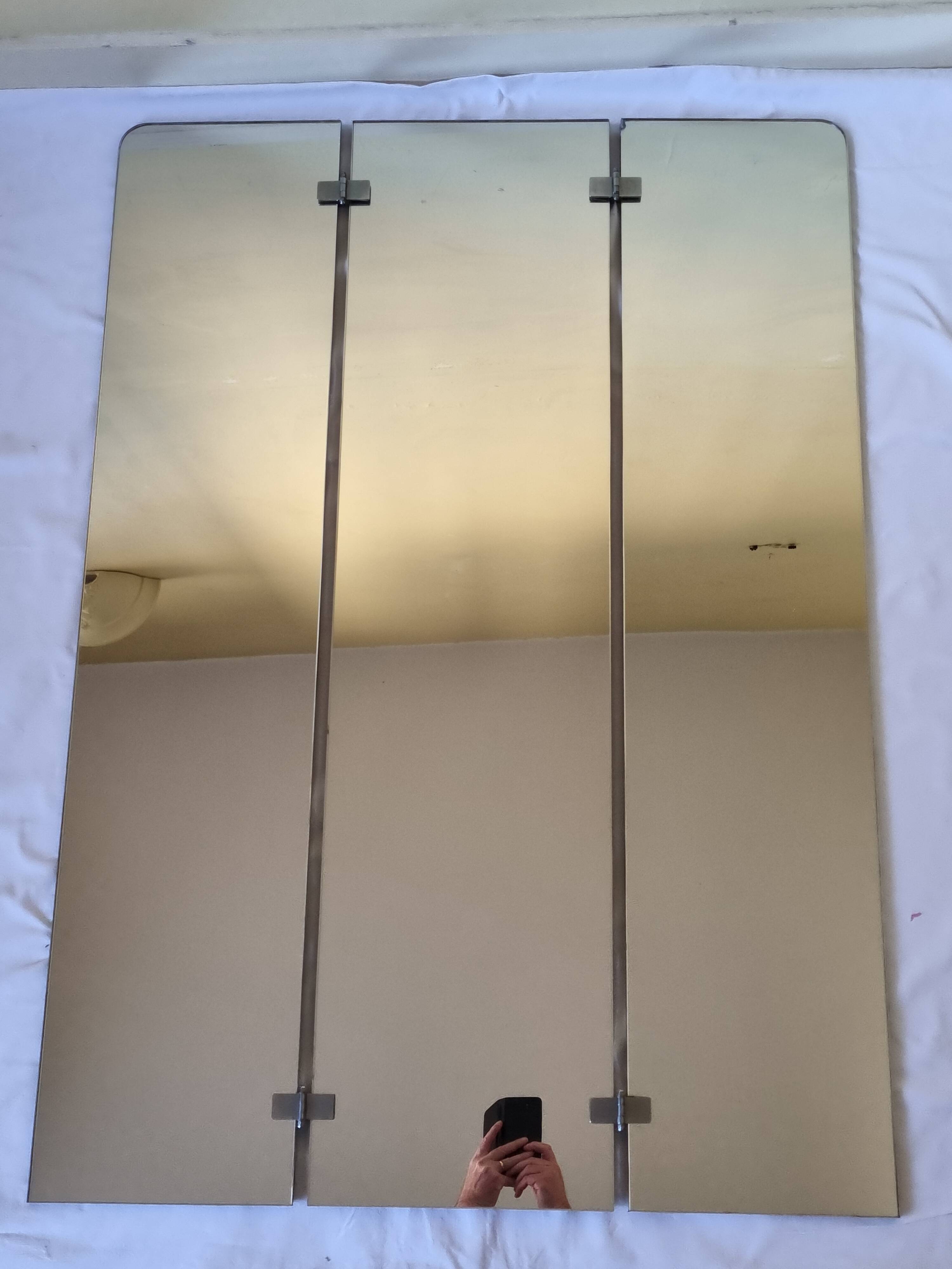 Folding triptych wall mirror, 1960s, 120 x 85 cm
